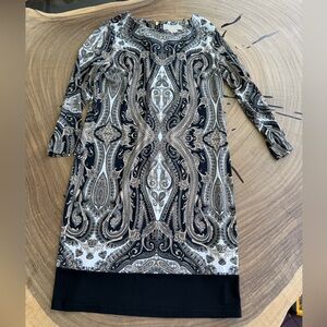 Elegant Paisley Long Sleeve Dress